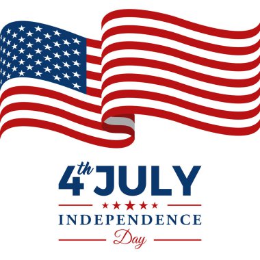 Modern 4 Temmuz Amerika Birleşik Devletleri Bağımsızlık Günü Kutlama Bayrağı Başlık Afiş Mavi ve Kırmızı Renk Kişisel ve yüksek son görünüm ile tüm İş Şirketi için