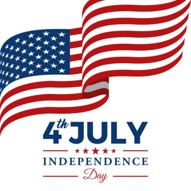 Modern 4 Temmuz Amerika Birleşik Devletleri Bağımsızlık Günü Kutlama Bayrağı Başlık Afiş Mavi ve Kırmızı Renk Kişisel ve yüksek son görünüm ile tüm İş Şirketi için