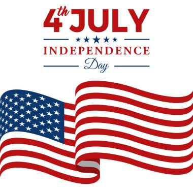 Modern 4 Temmuz Amerika Birleşik Devletleri Bağımsızlık Günü Kutlama Bayrağı Başlık Afiş Mavi ve Kırmızı Renk Kişisel ve yüksek son görünüm ile tüm İş Şirketi için