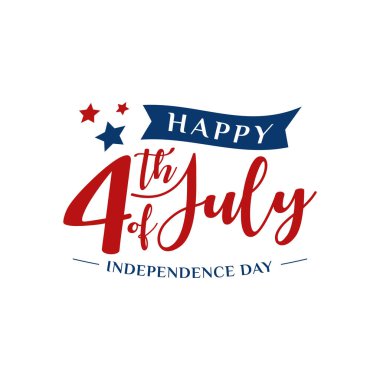Modern 4 Temmuz Amerika Birleşik Devletleri Bağımsızlık Günü Kutlama Bayrağı Başlık Afiş Mavi ve Kırmızı Renk Kişisel ve yüksek son görünüm ile tüm İş Şirketi için