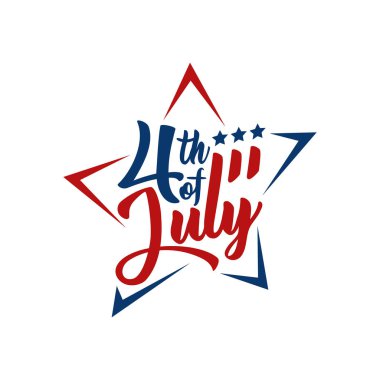 Modern 4 Temmuz Amerika Birleşik Devletleri Bağımsızlık Günü Kutlama Bayrağı Başlık Afiş Mavi ve Kırmızı Renk Kişisel ve yüksek son görünüm ile tüm İş Şirketi için
