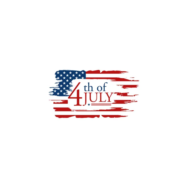 7月の現代米国独立記念日お祝いフラグ背景ヘッダーバナー青とハイエンドの外観を持つすべてのビジネス会社のための青と赤の色 — ストックベクタ