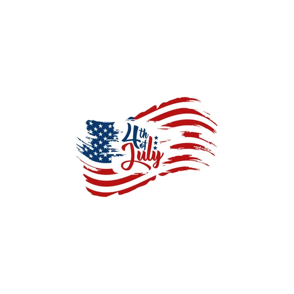 Modern Negyedik Július Egyesült Államok Függetlenség Napja Ünnepe Zászló Háttér — Stock Vector