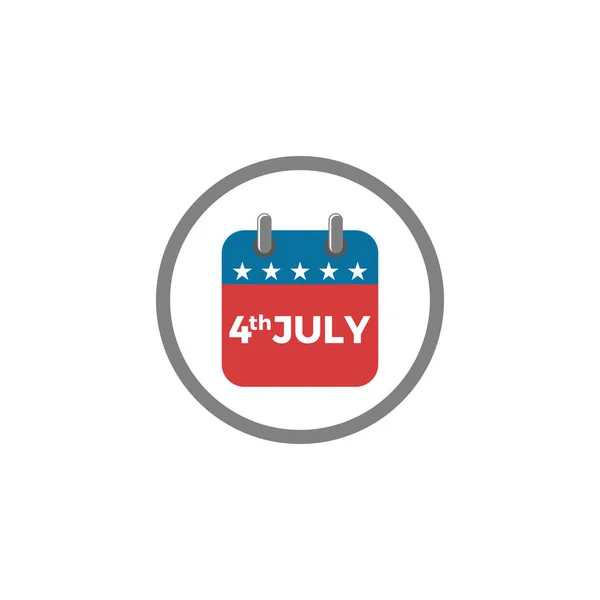 美国独立日庆祝标志日历图标蓝色和红色灰色为个人和所有商业公司与高端外观 — 图库矢量图片