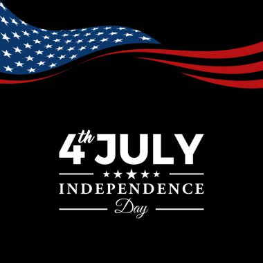 Modern 4 Temmuz Amerika Birleşik Devletleri Bağımsızlık Günü Kutlama Bayrağı Başlık Afiş Mavi ve Kırmızı Renk Kişisel ve yüksek son görünüm ile tüm İş Şirketi için