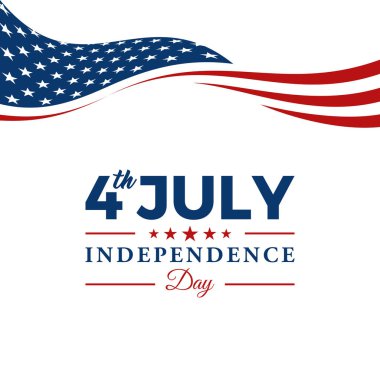 Modern 4 Temmuz Amerika Birleşik Devletleri Bağımsızlık Günü Kutlama Bayrağı Başlık Afiş Mavi ve Kırmızı Renk Kişisel ve yüksek son görünüm ile tüm İş Şirketi için