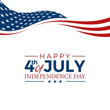 Modern 4 Temmuz Amerika Birleşik Devletleri Bağımsızlık Günü Kutlama Bayrağı Başlık Afiş Mavi ve Kırmızı Renk Kişisel ve yüksek son görünüm ile tüm İş Şirketi için