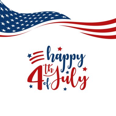 Modern 4 Temmuz Amerika Birleşik Devletleri Bağımsızlık Günü Kutlama Bayrağı Başlık Afiş Mavi ve Kırmızı Renk Kişisel ve yüksek son görünüm ile tüm İş Şirketi için