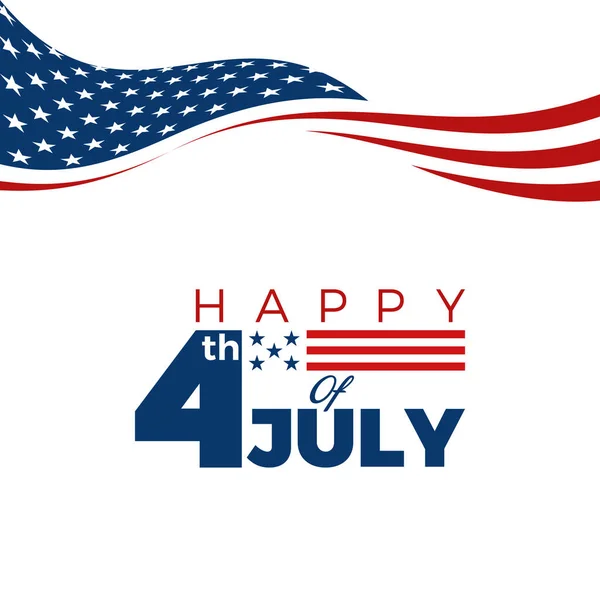 Moderno Quatro Julho Estados Unidos Dia Independência Celebração Bandeira Fundo — Vetor de Stock