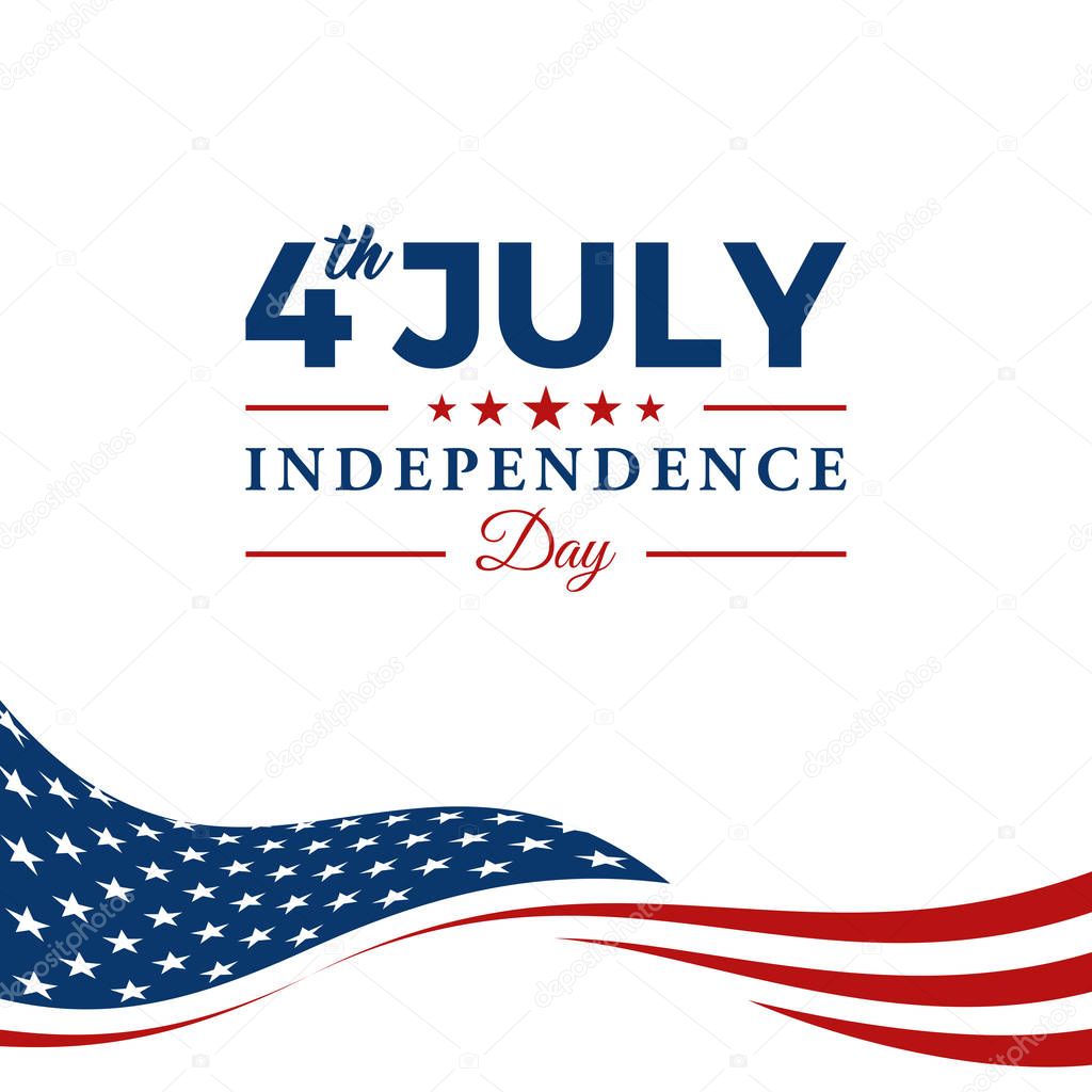 Modern Fourth Of July United States Independence Day Celebration Flag Background Header Banner Blue and Red Color For Personal and all Business Company with High end Look
