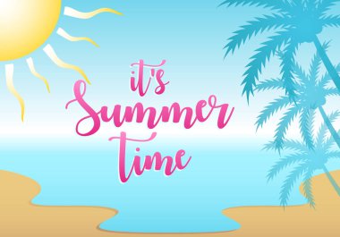 Benzersiz Modern Yaz Saati Tasarım Arka Plan Banner Şablon metin ile Bu Kişisel ve Tüm İş Şirketi Için Kullanılan Yaz Zamanı