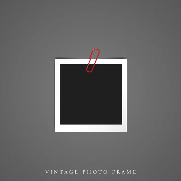 One Single Blank Foto Vintage Marco Blanco Negro Interior Con — Archivo Imágenes Vectoriales