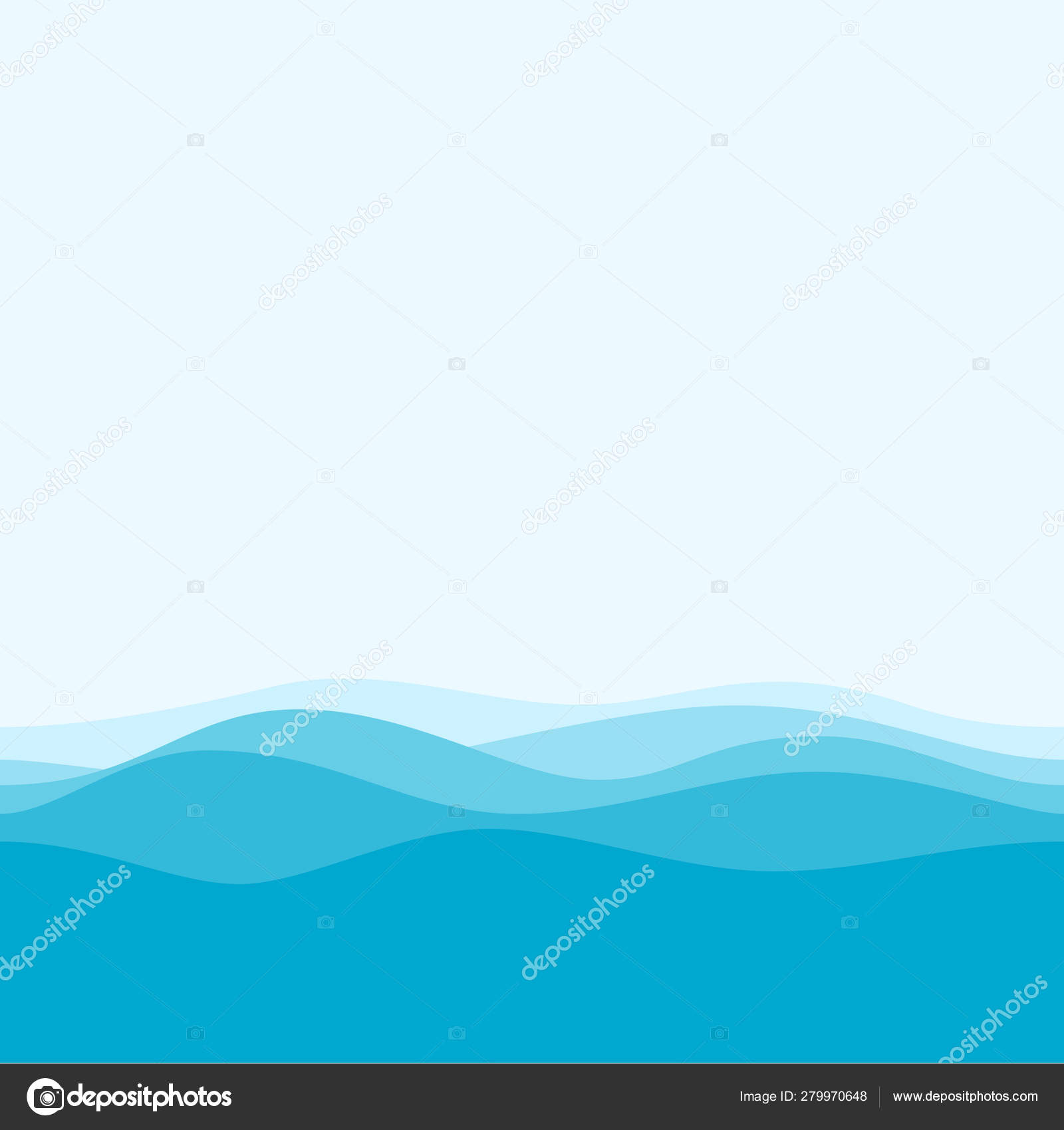Wave Sea Sky Background Home Wallpaper Blue Color Kids Boy Stock Vector  Image by © #279970648
