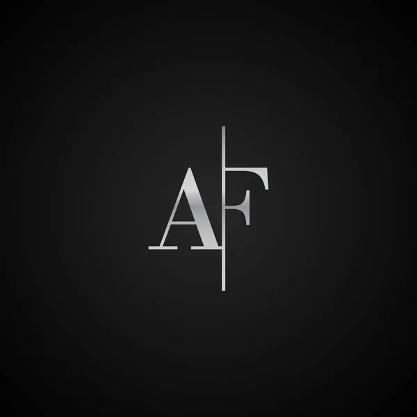 Ilk Harfi Zarif Logo Şablonvektör Yaratıcı Siyah Gümüş Renk Tabanlı — Stok Vektör