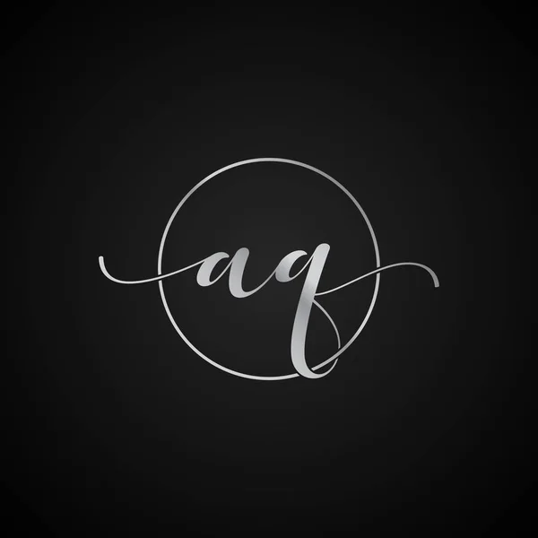 AQ initial letter elegant Logo template vector creative business wedding invitation black and silver color based