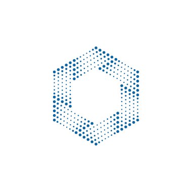 Modern yüksek son görünüm ile Fotoğraf teknolojisi iş sağlığı şirketi tasarım elemanı için Soyut Halftone Nokta Altıgen logosu