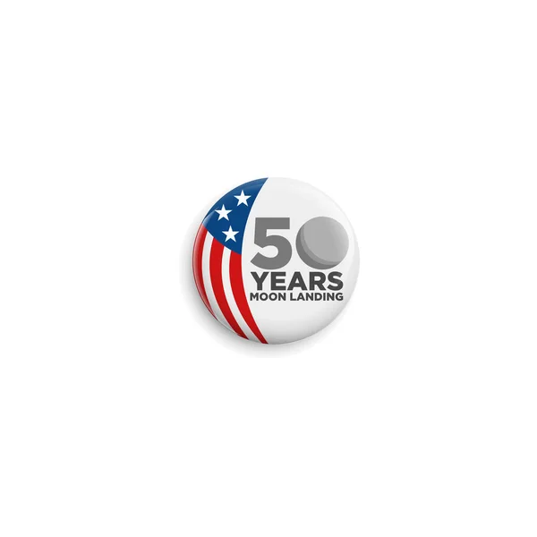 ウェブサイト ポスター グリーティングカード ソーシャルメディアのための50年月面着陸アポロ11周年記念 — ストックベクタ