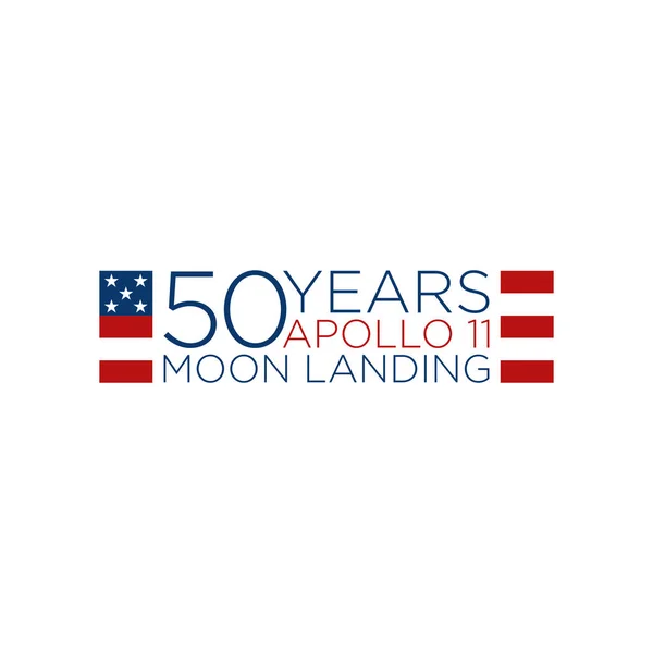 Månlandning Apollo Firande Årsdagen För Webbplats Affisch Gratulationskort Sociala Medier — Stock vektor