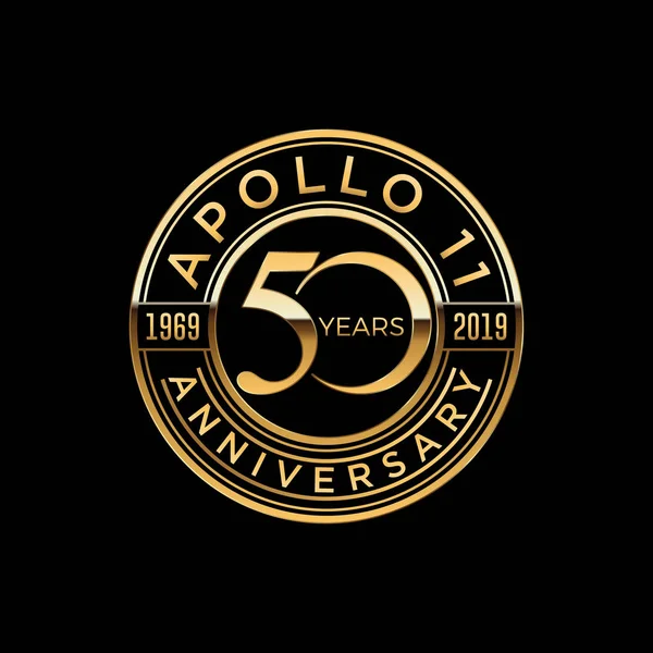 Ans Alunissage Apollo Anniversaire Pour Site Web Affiche Carte Voeux — Image vectorielle