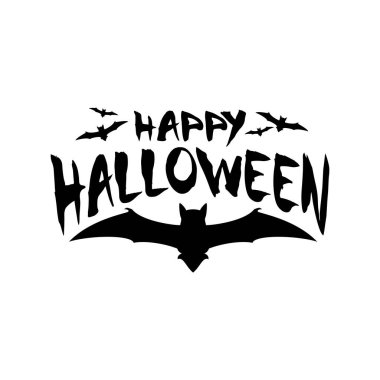 Mutlu Cadılar Bayramı Yazı Mektup Afişi Tatil Vektörü Hediye ya da Yarasa Örümcek Ağı ve İllüstrasyon