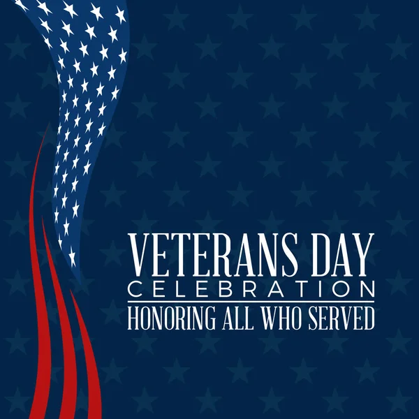 Moderní Veterans Day Celebration Background Header Banner Blue Red Color — Stockový vektor