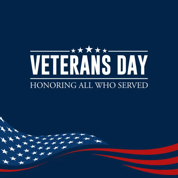 Modern Veterans Day Celebration Background Header Banner Blue Red Color — Stock Vector