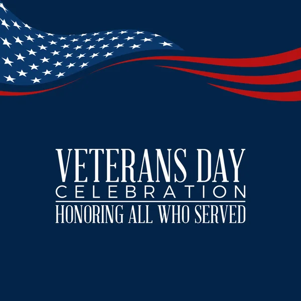 Moderní Veterans Day Celebration Background Header Banner Blue Red Color — Stockový vektor