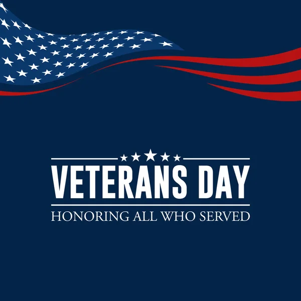 Modern Veterans Day Celebration Background Header Banner Blue Red Color — Stock Vector