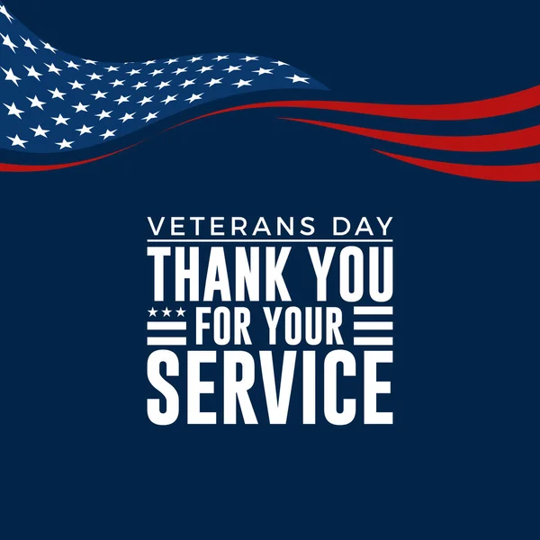 Modern Veterans Day Celebration Background Header Banner Blue Red Color — Stock Vector