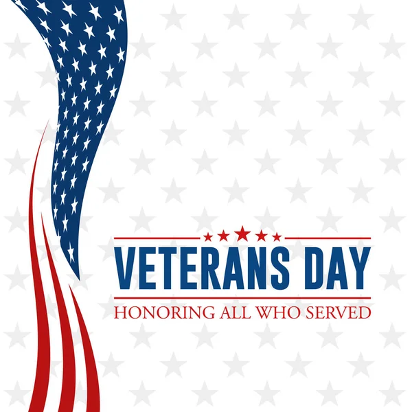 Modern Veterans Day Celebration Background Header Banner Blue Red Color — Stock Vector