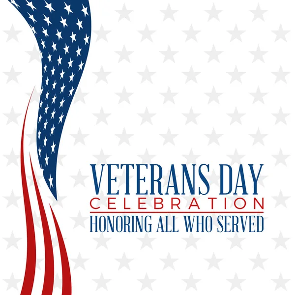 Moderní Veterans Day Celebration Background Header Banner Blue Red Color — Stockový vektor