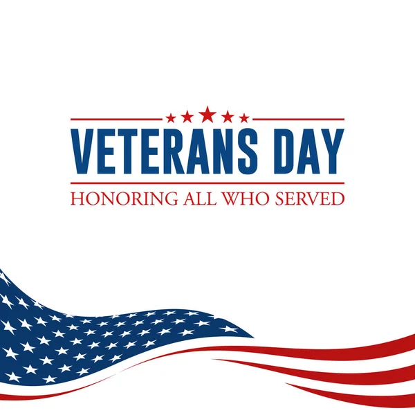 Moderní Veterans Day Celebration Background Header Banner Blue Red Color — Stockový vektor