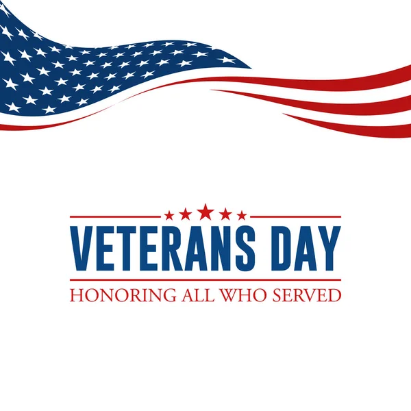 Modern Veterans Day Celebration Background Header Banner Blue Red Color — Stock Vector