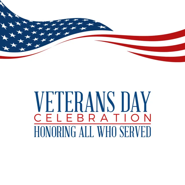 Moderní Veterans Day Celebration Background Header Banner Blue Red Color — Stockový vektor