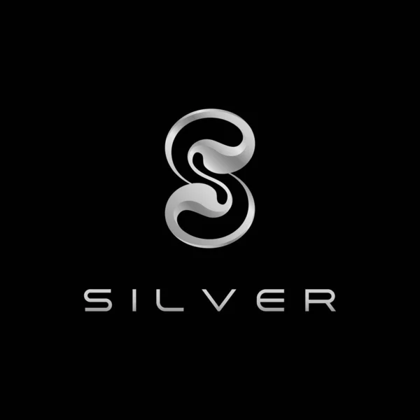 Logotipo Moderno Plata Letra Para Negocio Moda Tecnología Toda Compañía — Vector de stock