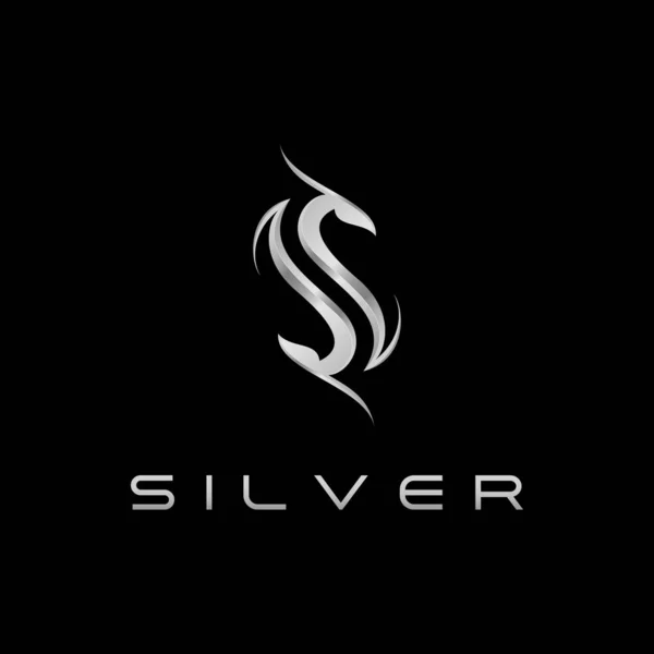 Logotipo Moderno Plata Letra Para Negocio Moda Tecnología Toda Compañía — Vector de stock