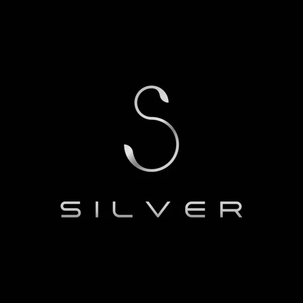 Logotipo Moderno Plata Letra Para Negocio Moda Tecnología Toda Compañía — Vector de stock