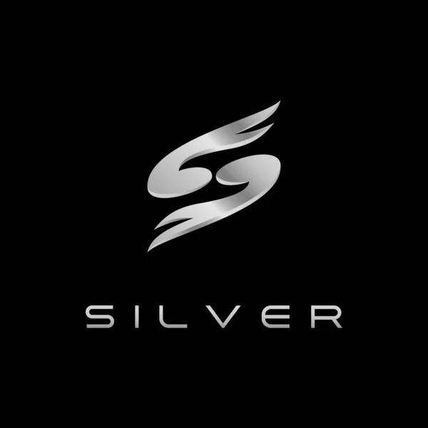Modern Letter Silver Logo Technical Fashion Business All Company Modern — стоковый вектор