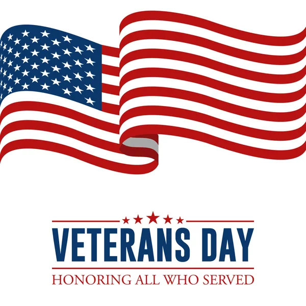 Modern Veterans Day Celebration Background Header Banner Blue Red Color — Stock Vector