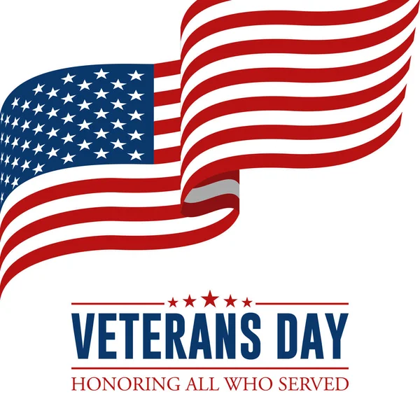 Modern Veterans Day Celebration Background Header Banner Blue Red Color — Stock Vector