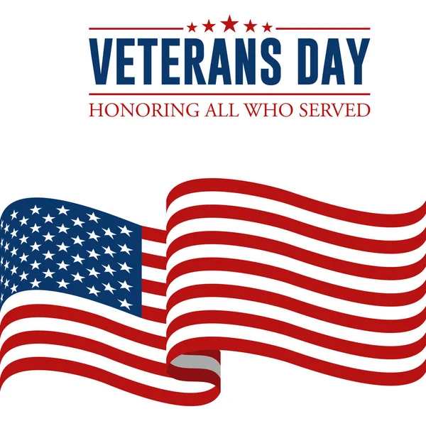 Modern Veterans Day Celebration Background Header Banner Blue Red Color — Stock Vector