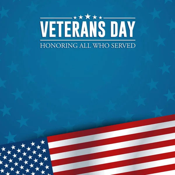 Moderní Veterans Day Celebration Background Header Banner Blue Red Color — Stockový vektor