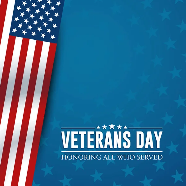 Moderní Veterans Day Celebration Background Header Banner Blue Red Color — Stockový vektor