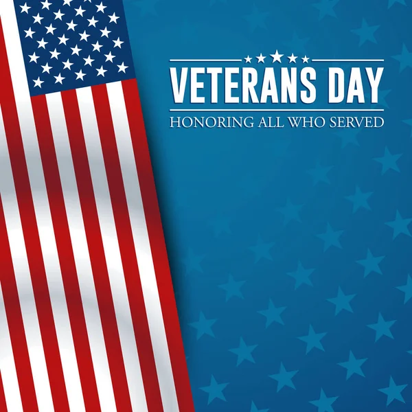 Moderní Veterans Day Celebration Background Header Banner Blue Red Color — Stockový vektor