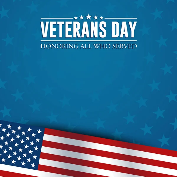 Moderní Veterans Day Celebration Background Header Banner Blue Red Color — Stockový vektor