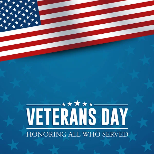 Modern Veterans Day Celebration Background Header Banner Blue Red Color — Stock Vector