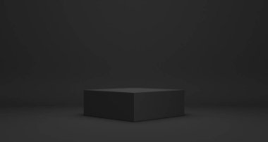 Stand konseptli boş podyum veya kaidesel görünüm, boş ürün rafı 3D oluşturma