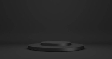 Stand konseptli boş podyum veya kaidesel görünüm, boş ürün rafı 3D oluşturma