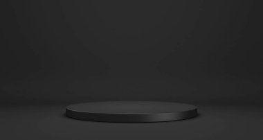 Stand konseptli boş podyum veya kaidesel görünüm, boş ürün rafı 3D oluşturma