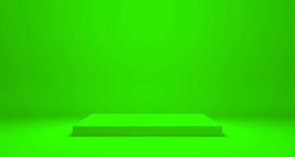 Espectáculo Podio Pedestal Fondo Lime Green Con Concepto Stand Plataforma —  Fotos de Stock